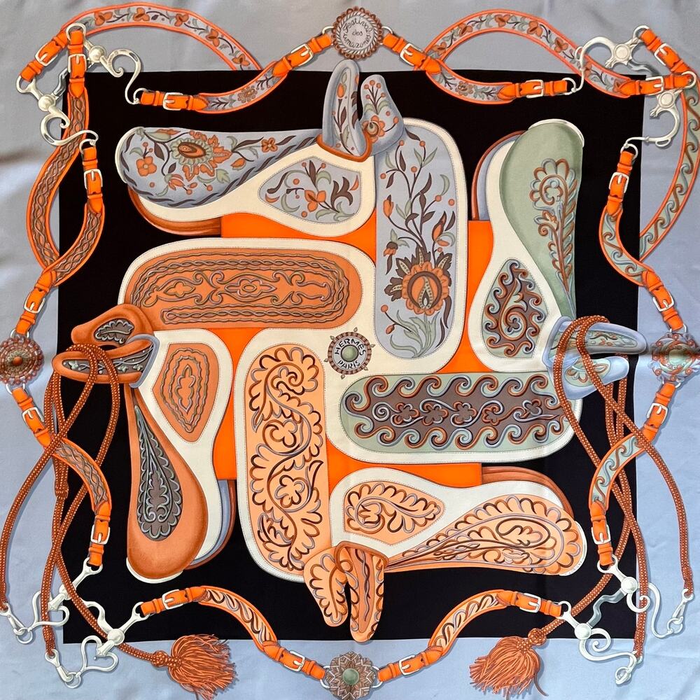 HERMES Festival Des Amazones Silk Scarf